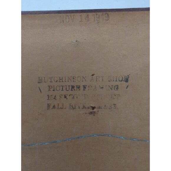 VTG 1949 Pair Framed Needlepoint Victorian Man Woman Hutchinson Art Shop 1949 - Picture 6 of 11